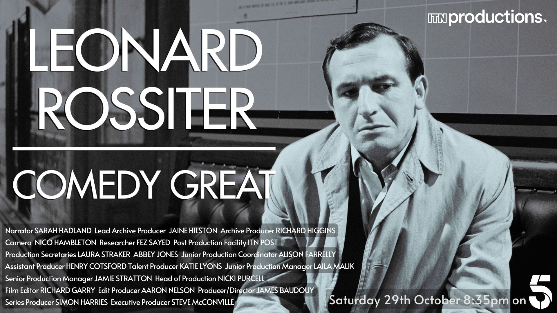 Leonard Rossiter - Comedy Great, C5 TX Card